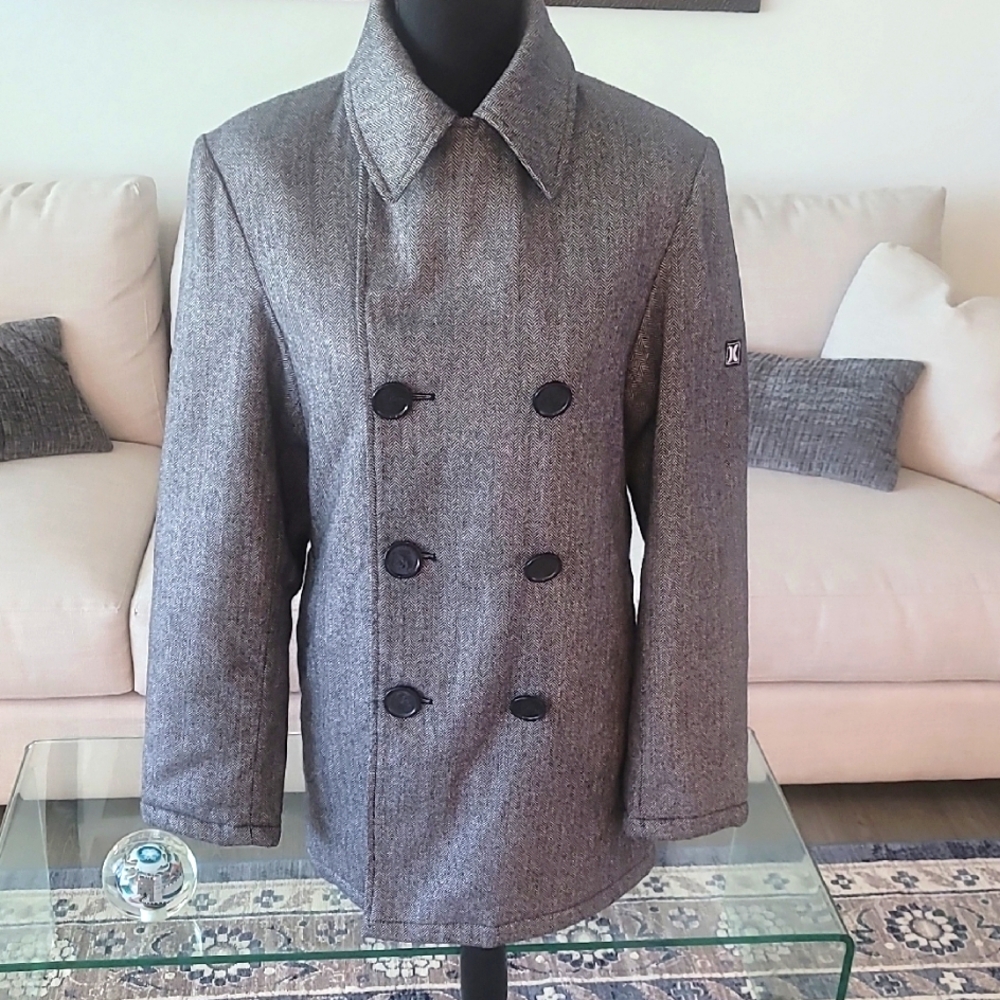 Hurley Unisex Herringbone Peacoat size small
